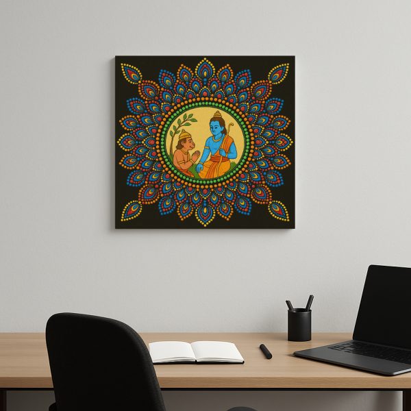 Krishna & Hanuman - Dot Mandala painting - Image 3